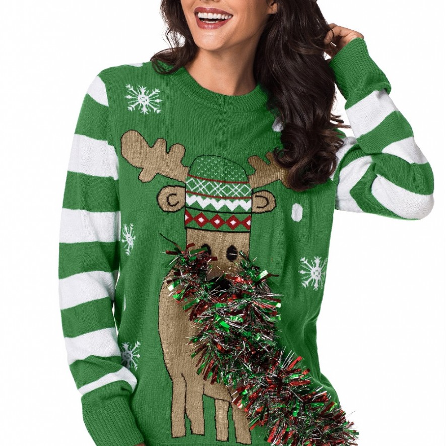 .*Pulover - .X-Mas Deer - Green